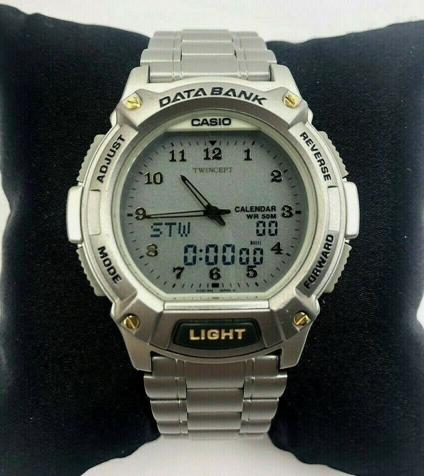 Rare Casio Data Bank ABX 67 Twincept Analog Digital Calendar Watch Model 1758 WatchCharts Marketplace