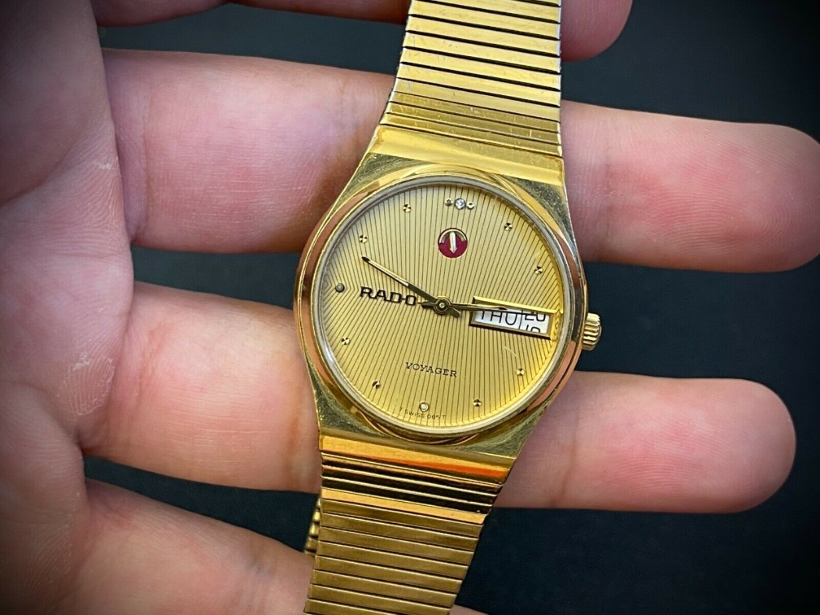 Vintage Rado Voyager Gold Automatic gents watch day date swiss WatchCharts Marketplace