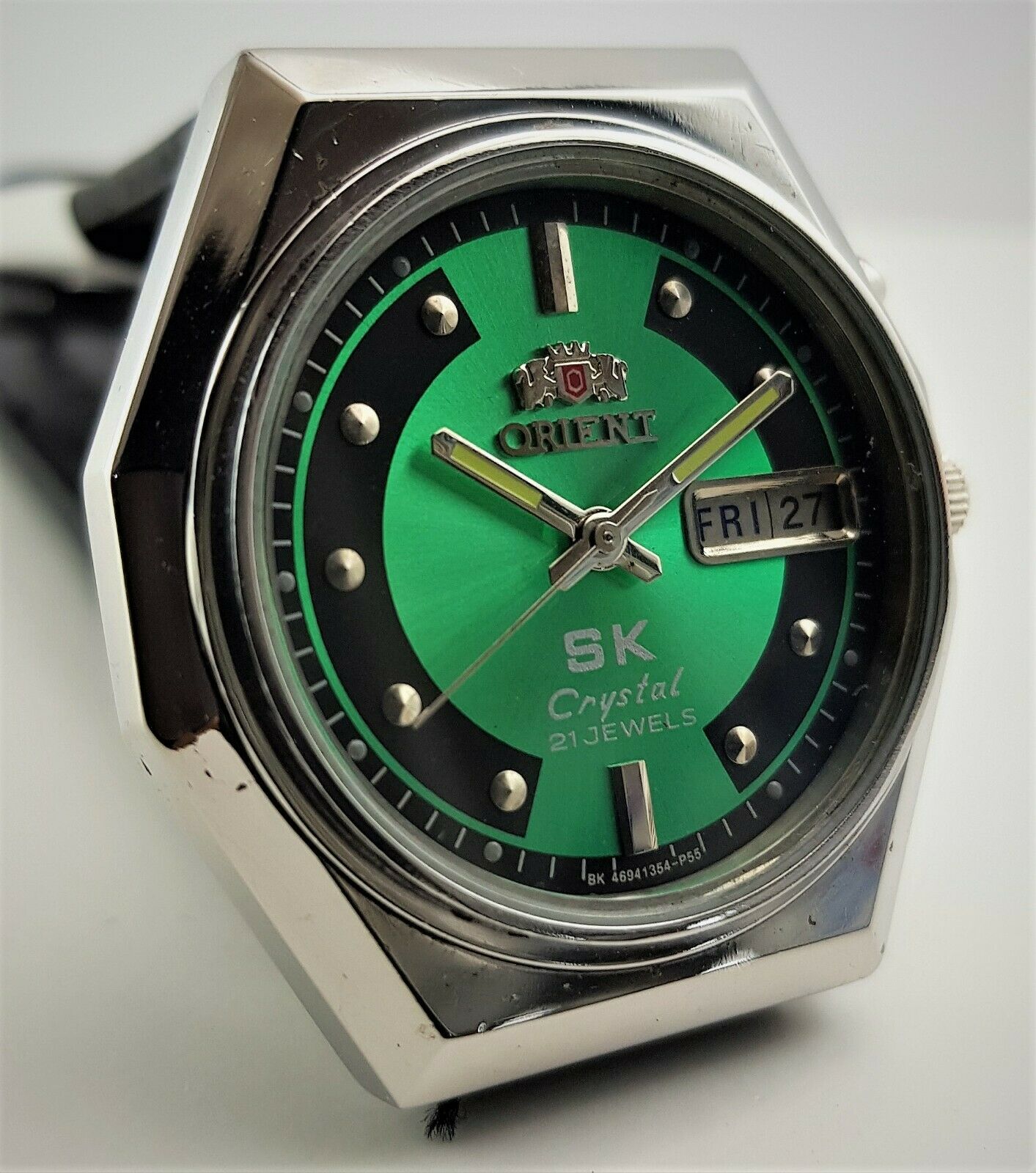 Orient SK Crystal 21 Jewels Metallic Green Dial Automatic Movement Analog 49643 WatchCharts Marketplace