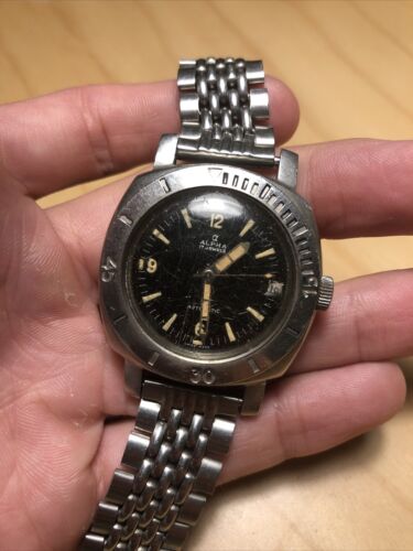 Baby Panerai Alpha Vintage Automatic Watch 1000m Needs Repair