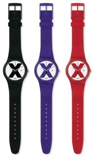 Swatch XX-Rated set of all 3 colors: Red, Black, Purple, straight