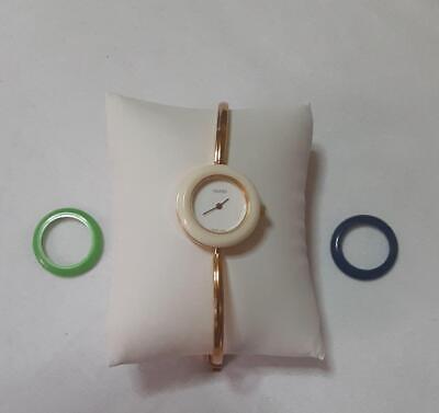 3 Color Gucci Change Bezel Gold Women s Watch ITALY Quartz No Box