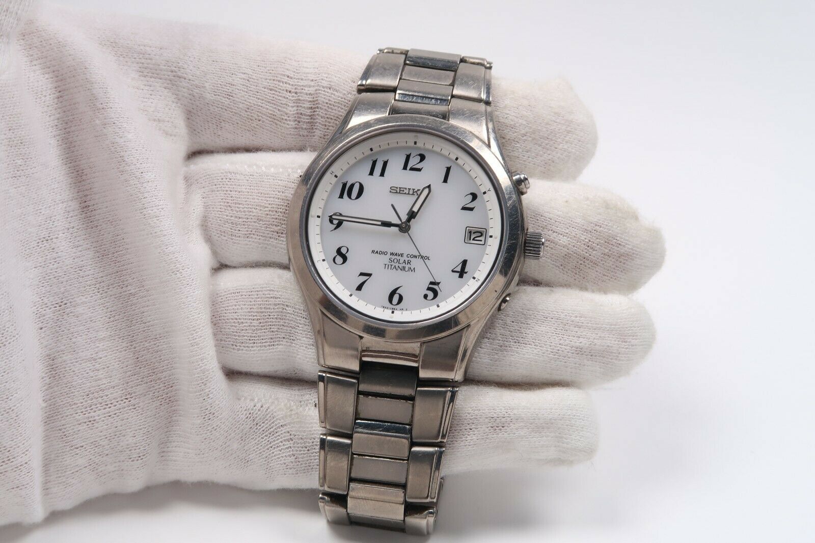 SEIKO SOLAR RADIO WAVE CONTROL 7B42-0AN0 Mens Watch Japan 
