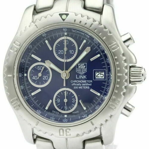 TAG Heuer 42mm Link COSC Chronograph CT5110 Blue Dial Automatic + FREE