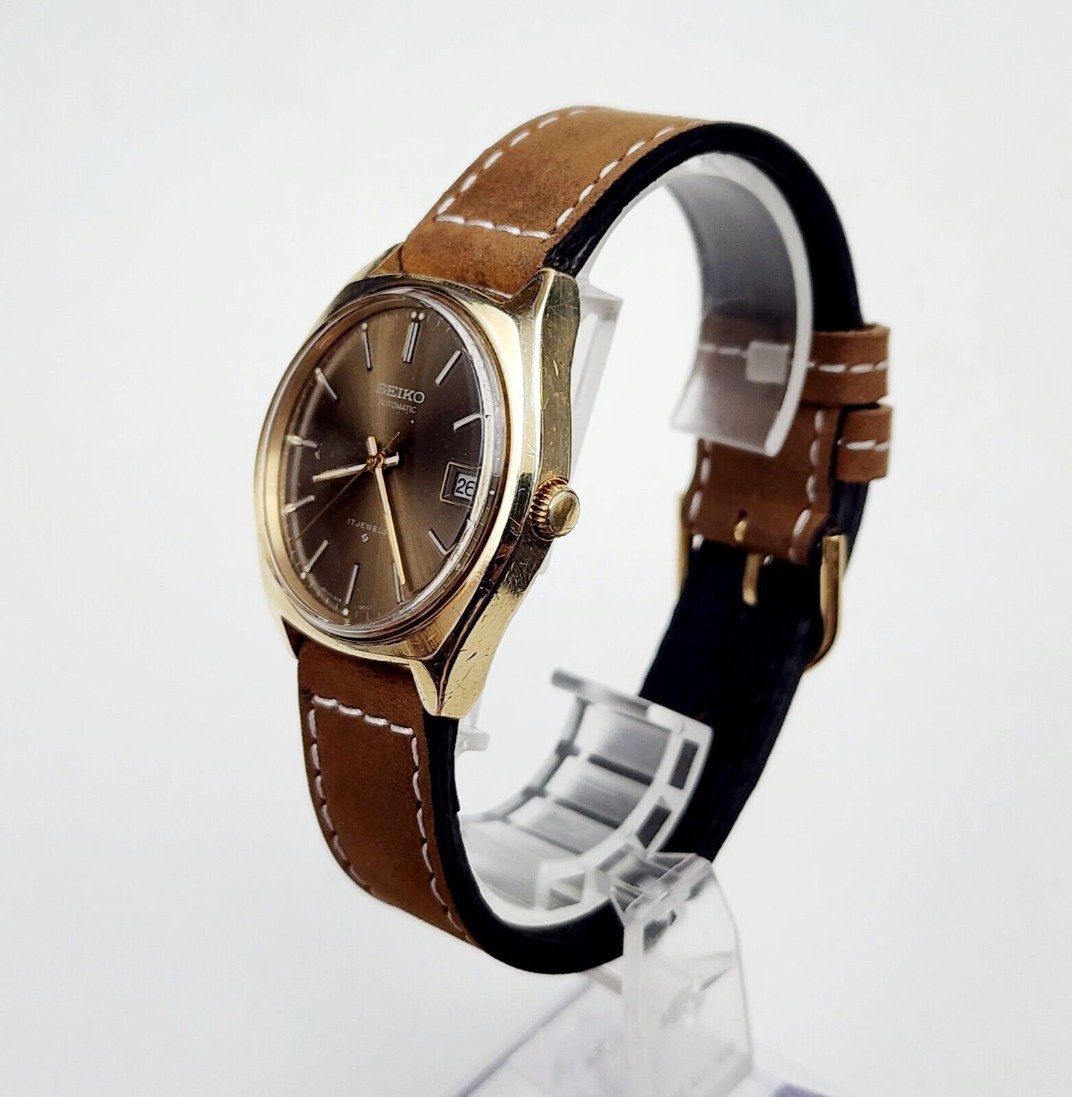 Men's JAPAN Vintage 1975 AUTOMATIC Watch SEIKO 6118-8019. Brown