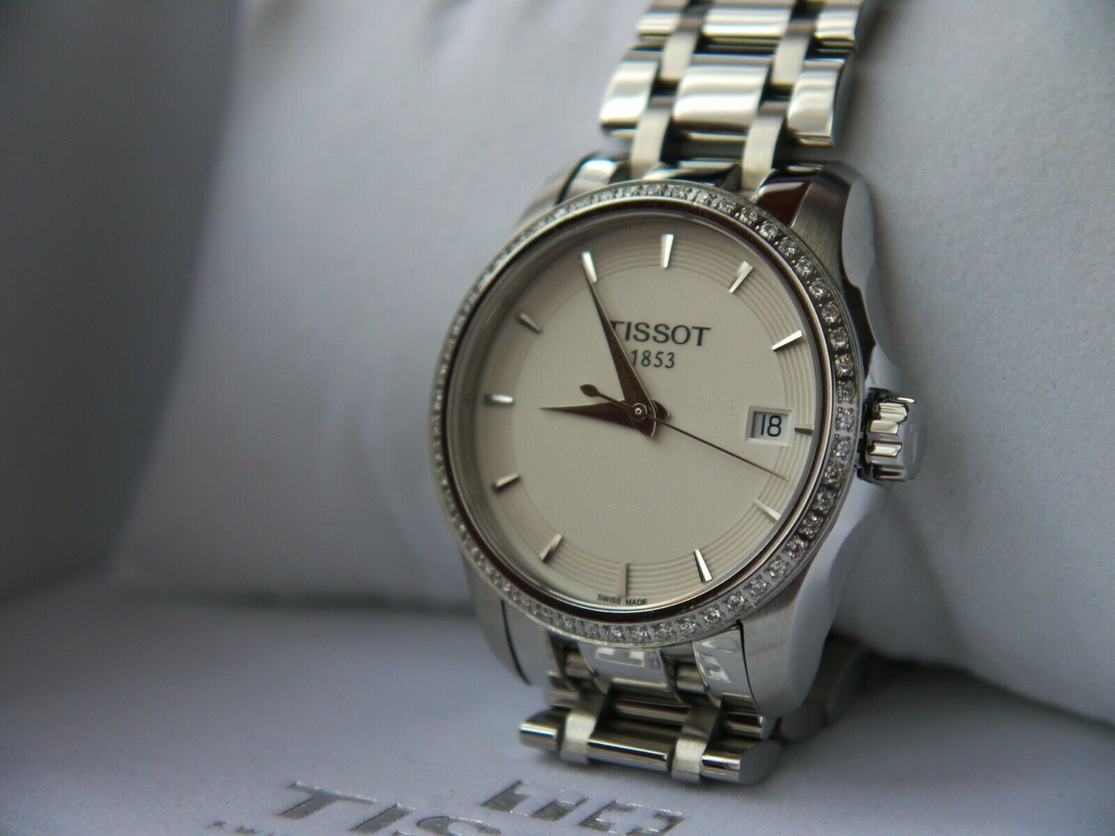 TISSOT COUTURIER 52 Diamonds BEZEL Watch T035.210.61.011.00 RRP