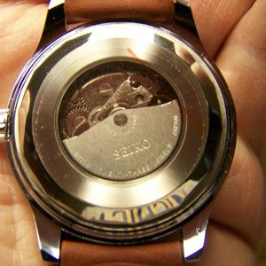 Seiko 4R35B Automatic watch 23 Jewels Rotating Bezel Leather Strap Mint |  WatchCharts