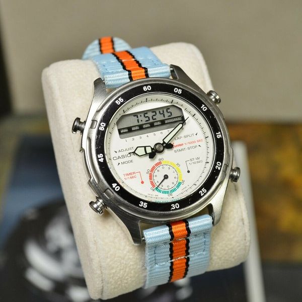 CASIO AW 600 ANALOG DIGITAL 1 1000 CHRONOGRAPH QUARTZ WATCH VINTAGE RARE 100M AD WatchCharts Marketplace