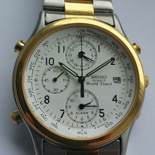 Seiko 5t52-6a00 World Timer quartz chronograph FOR REPAIR | WatchCharts