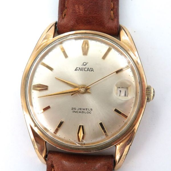 Vintage High Grade 25J Enicar Ultrasonic Incabloc Date Cal