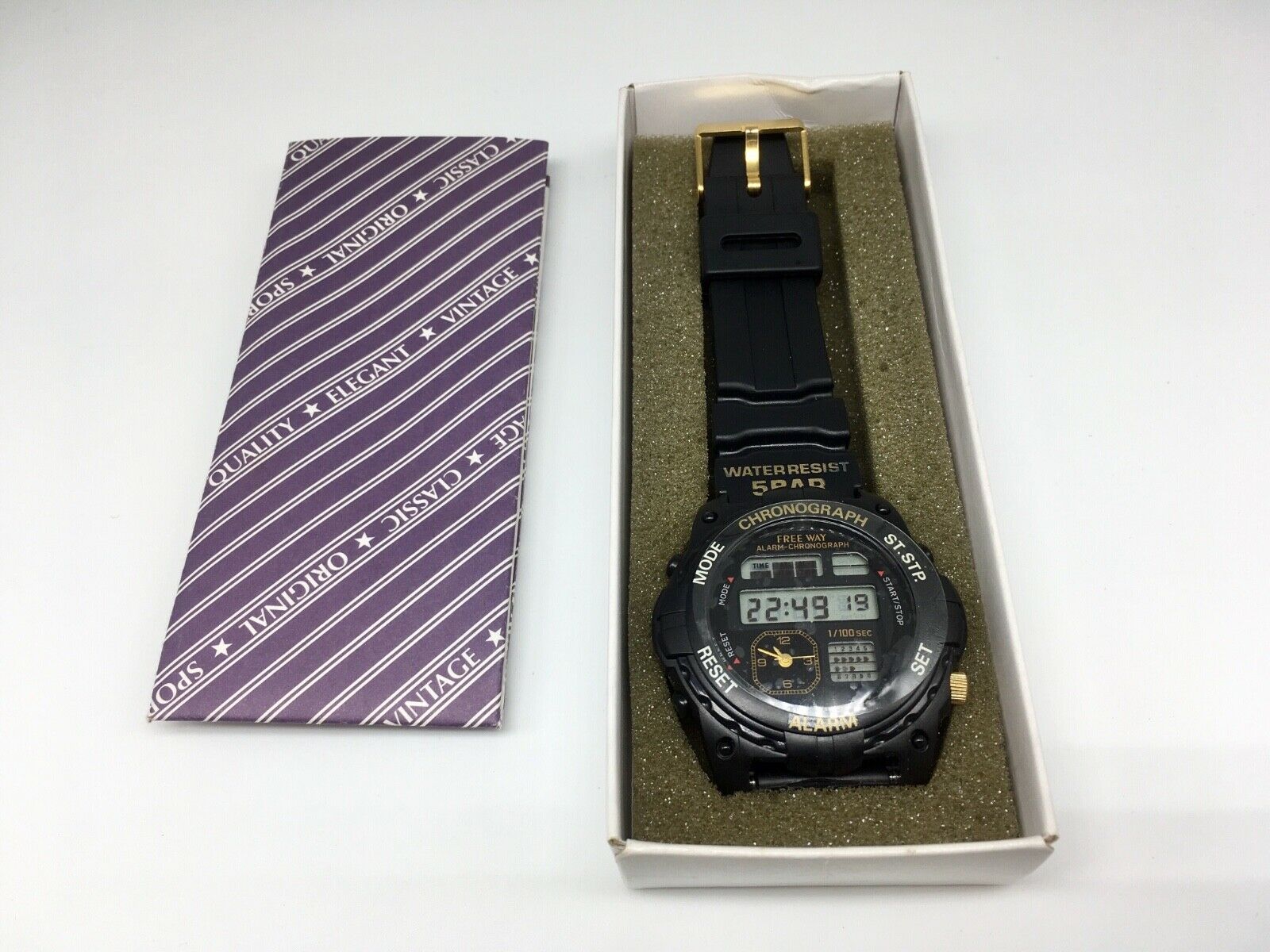 CITIZEN FREE WAY CN85-BP811 Digital Alarm Chronograph VINTAGE 