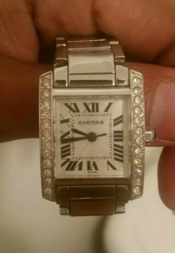 Cartier Tank Francaise Diamond Stainless Womens Watch 20 61323