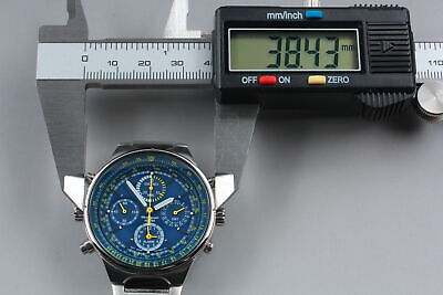 Exc 5 SEIKO Chronograph Criteria Light Blue Dial 38mm Watch 7T34