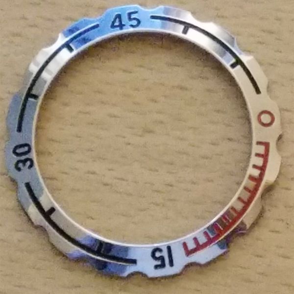 Original Bezel for Vostok Amphibia watch, (G) open red dot, NWOT, UK