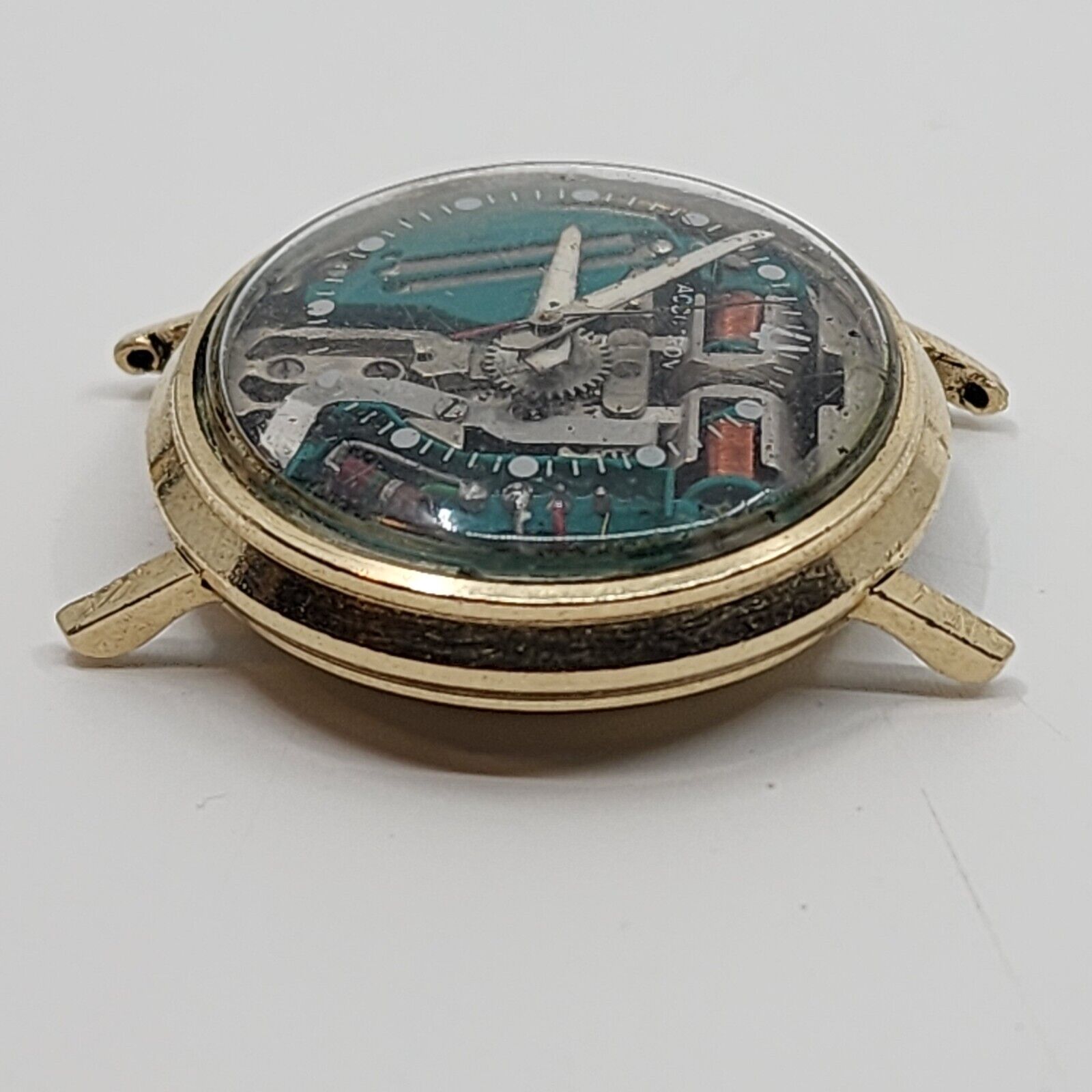 Vintage Bulova Accutron 214 Spaceview For Parts or Repair Hums