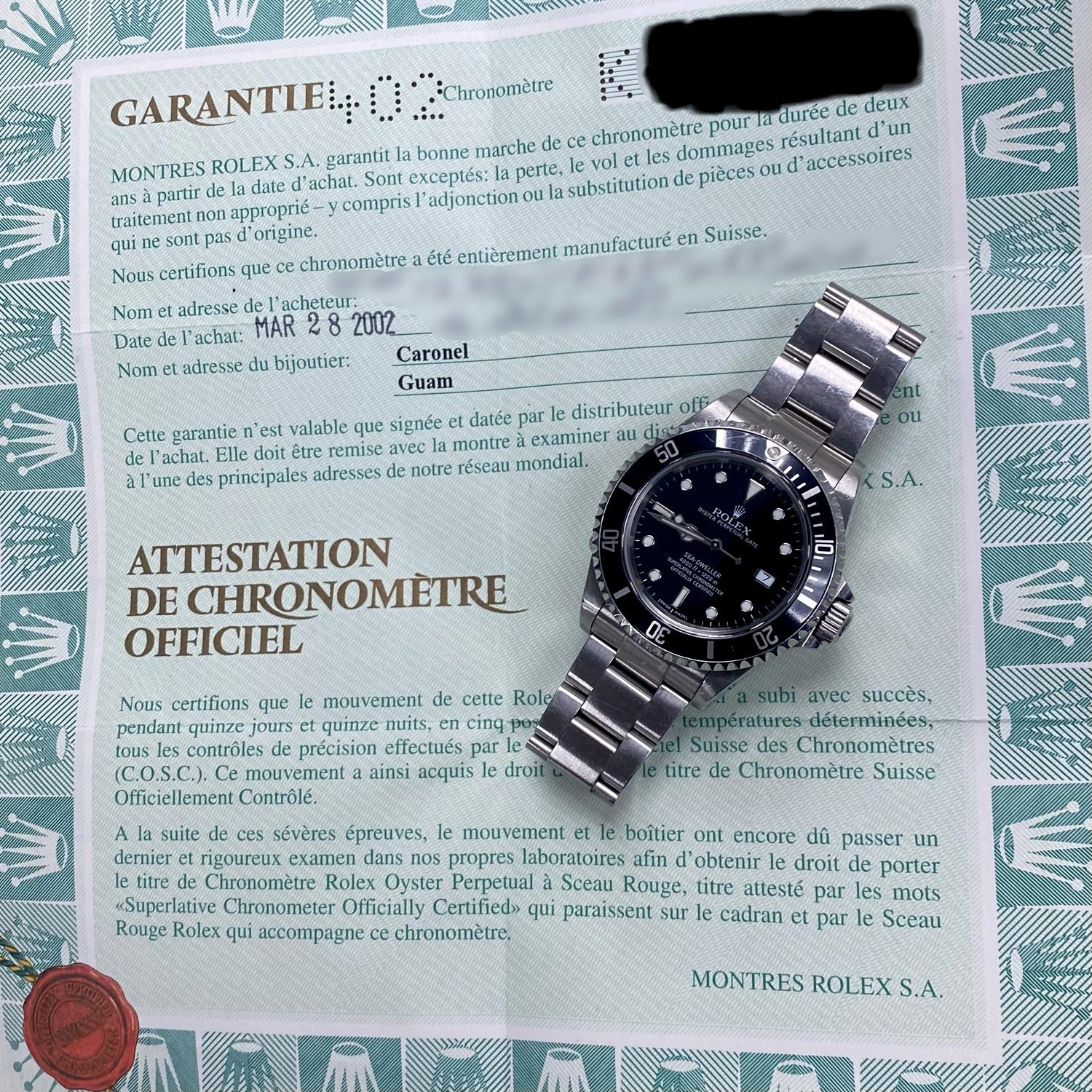 Rolex sea discount dweller serial numbers