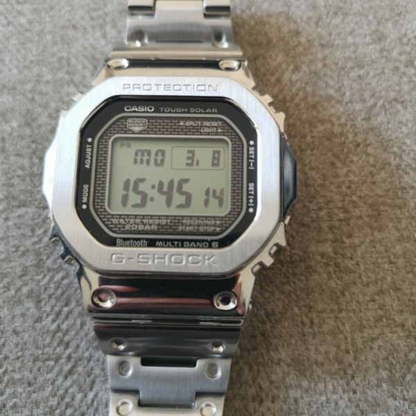 Casio G-shock Silver Case Stainless Steel Band - (gmw-b5000d-1er 