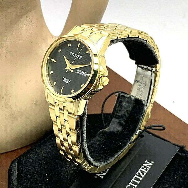Citizen Women's Watch EQ0603-59F Gold Tone Stainless Steel Black Dial
