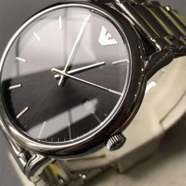 Men's Genuine Emporio Armani Black Designer Watch AR2499 Date Serviced ...