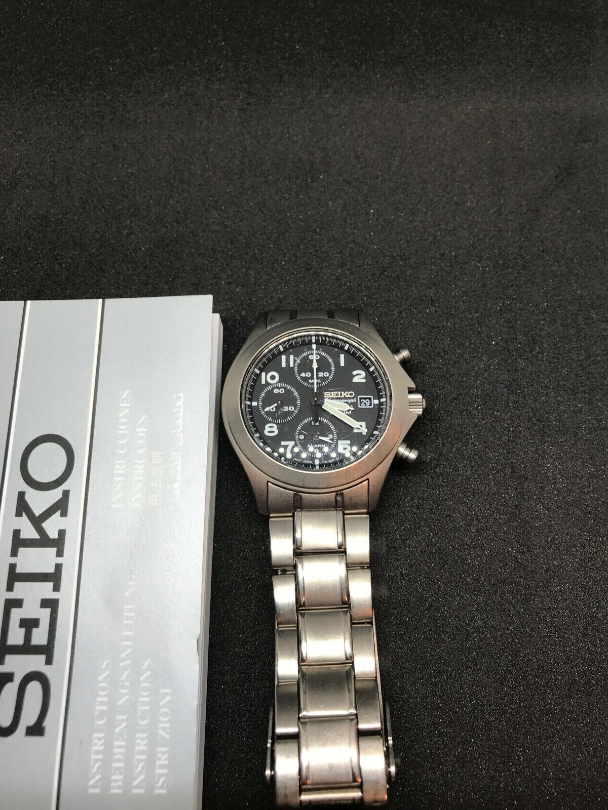 Seiko watch SNA139P 7T62 0BZ0 titanium chronograph NICE TF6