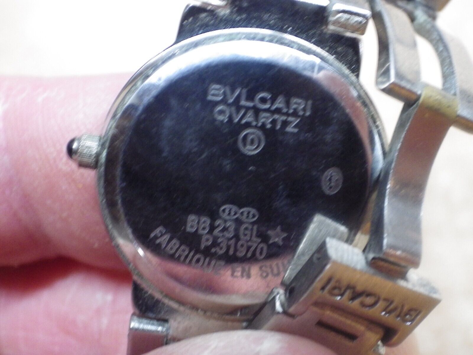 BVLGARI watch BB23GL P.31970 STAINLESS STEEL WATCH WHITE FACE