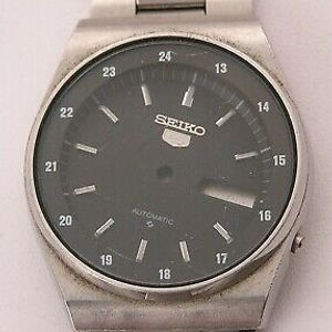 Seiko 6309-6020 Black Dial w/Black inner ring Mens Watch Case partial Seiko Band |