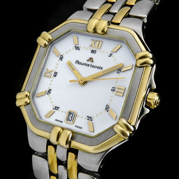 MAURICE LACROIX CALYPSO 18K/750 GOLD/STAHL FLAT SAPPHIRE BICOLOR