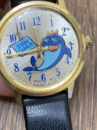 Vintage Star-Kist Charlie Tuna Mens Watch 35mm Logo Dial Leather Manual Wind Vintage Character Watch! Charlie the Tuna  main image 3