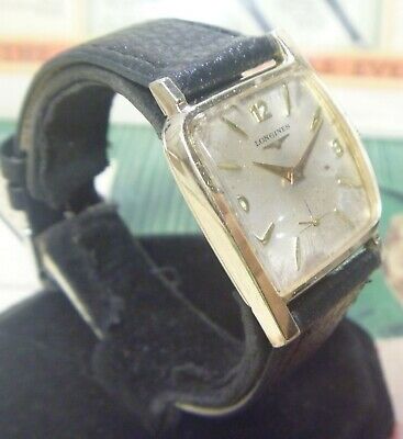 VERY RARE 1962 Longines 1087 17J ASYMMETRIC 10K YGF Case Radiating