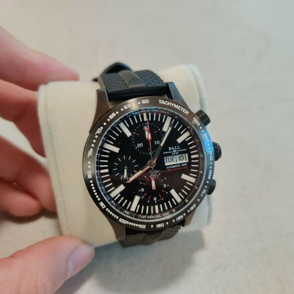 Ball Fireman Chronograph Automatic Tachymeter Black Dial Men's Watch