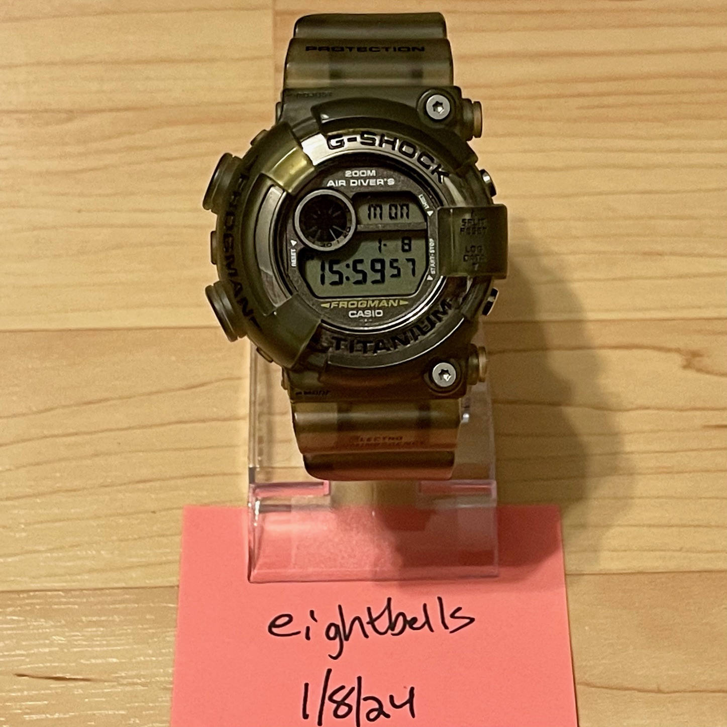 WTS Casio G Shock DW 8200MS 8T Frogman Men in Smoke Vintage Digital Watch DW 8200 WatchCharts Marketplace