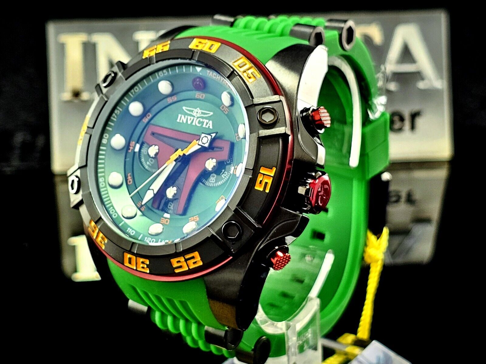 NEW Invicta Men 52mm Star Wars Boba Fett GREEN DIAL Stainless St. Chrono Watch WatchCharts Marketplace