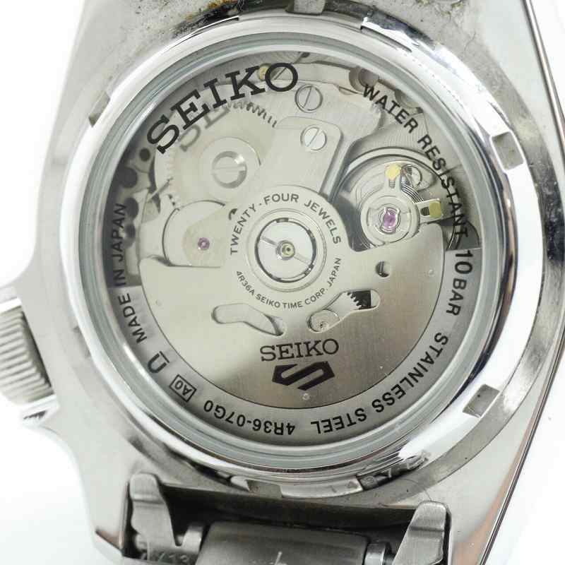 SEIKO Seiko 4R36 07G0 self winding automatic black x silver 5