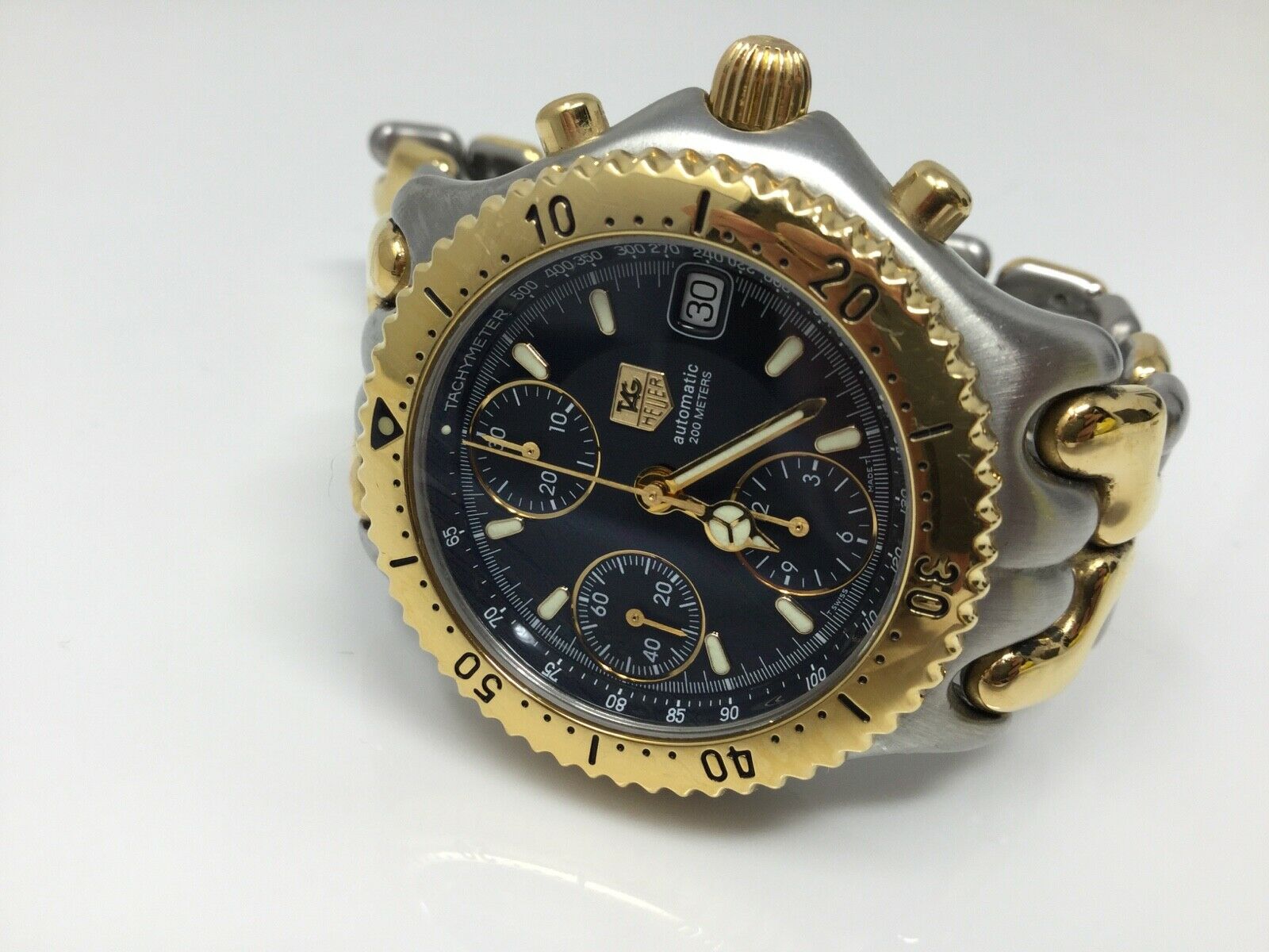 Tag Heuer CG 2121 RO 18K Gold SS Chronograph Automatic Watch w