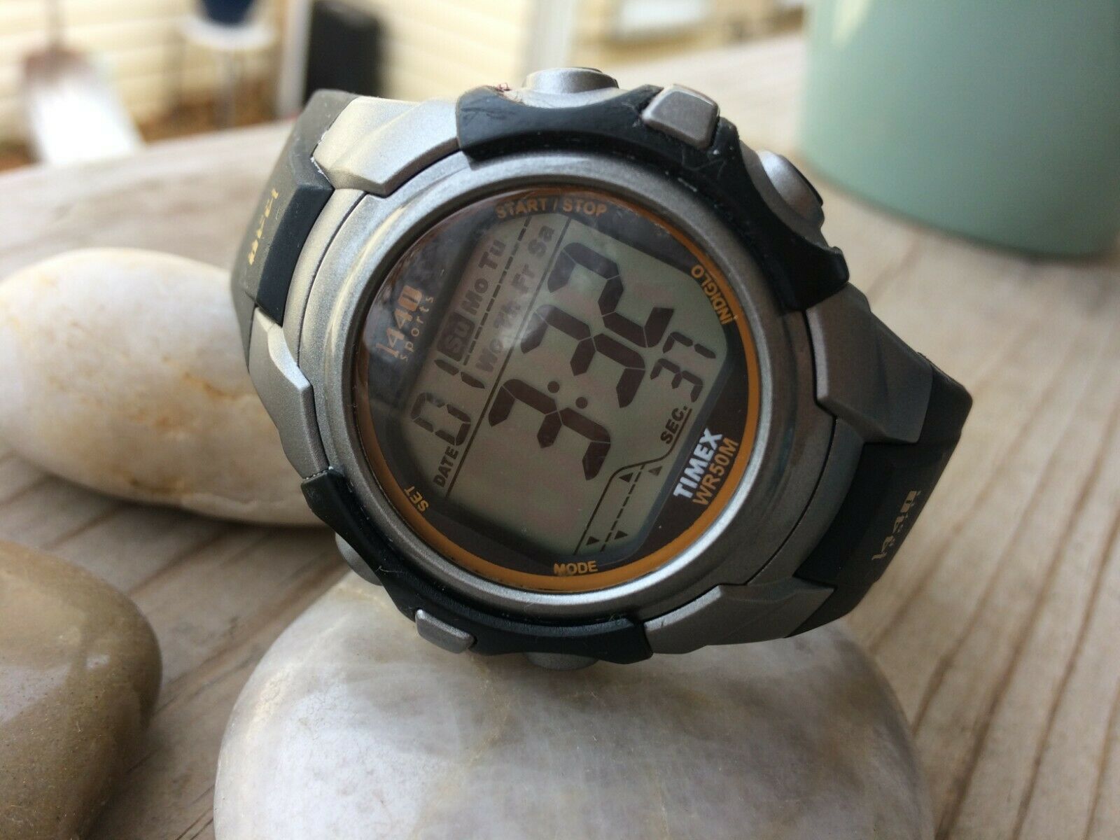 TIMEX 1440 SPORT Men s BLACK silicone rubber band Watch New battery 10 WatchCharts Marketplace