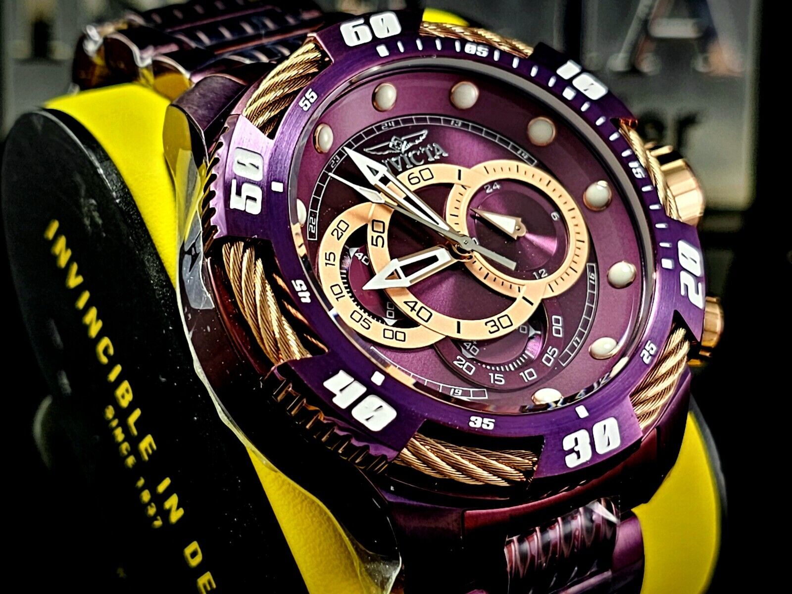 Purple and gold invicta on sale watch