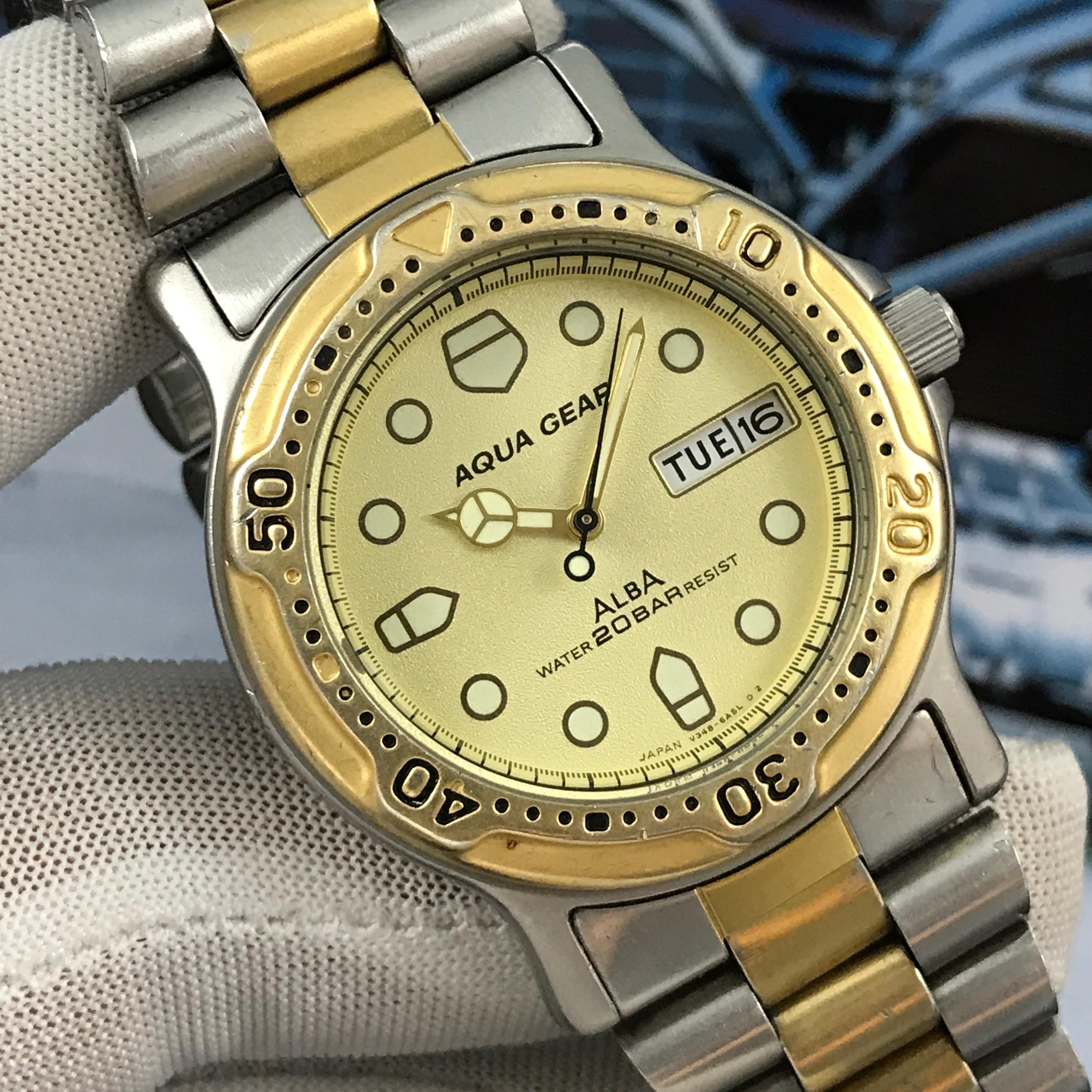 WTS Vintage Seiko Alba Aqua Gear diver beautiful Quartz Men Watch