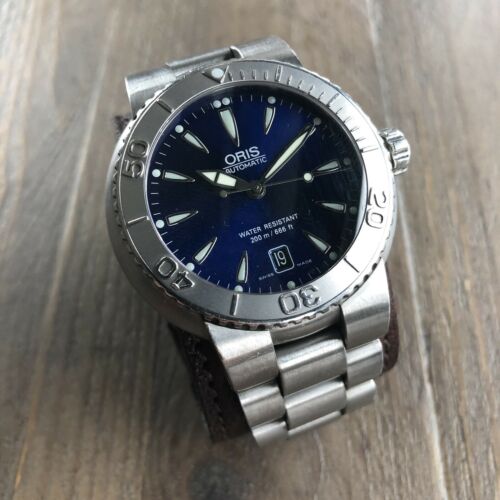 Oris TT1 Diver Automatic 7533 Blue Dial Silver Bezel With Box and