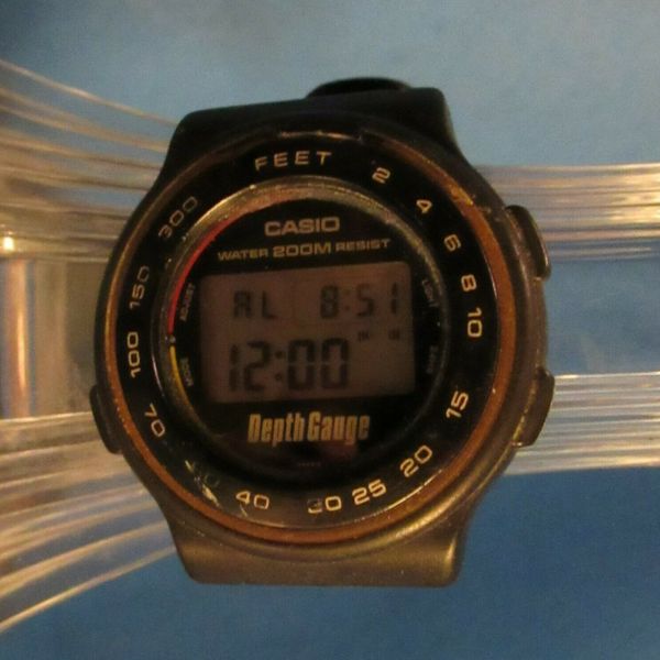 Rare Casio Retro 80's Depth Gauge 200m Watch DW220DG 558 Module