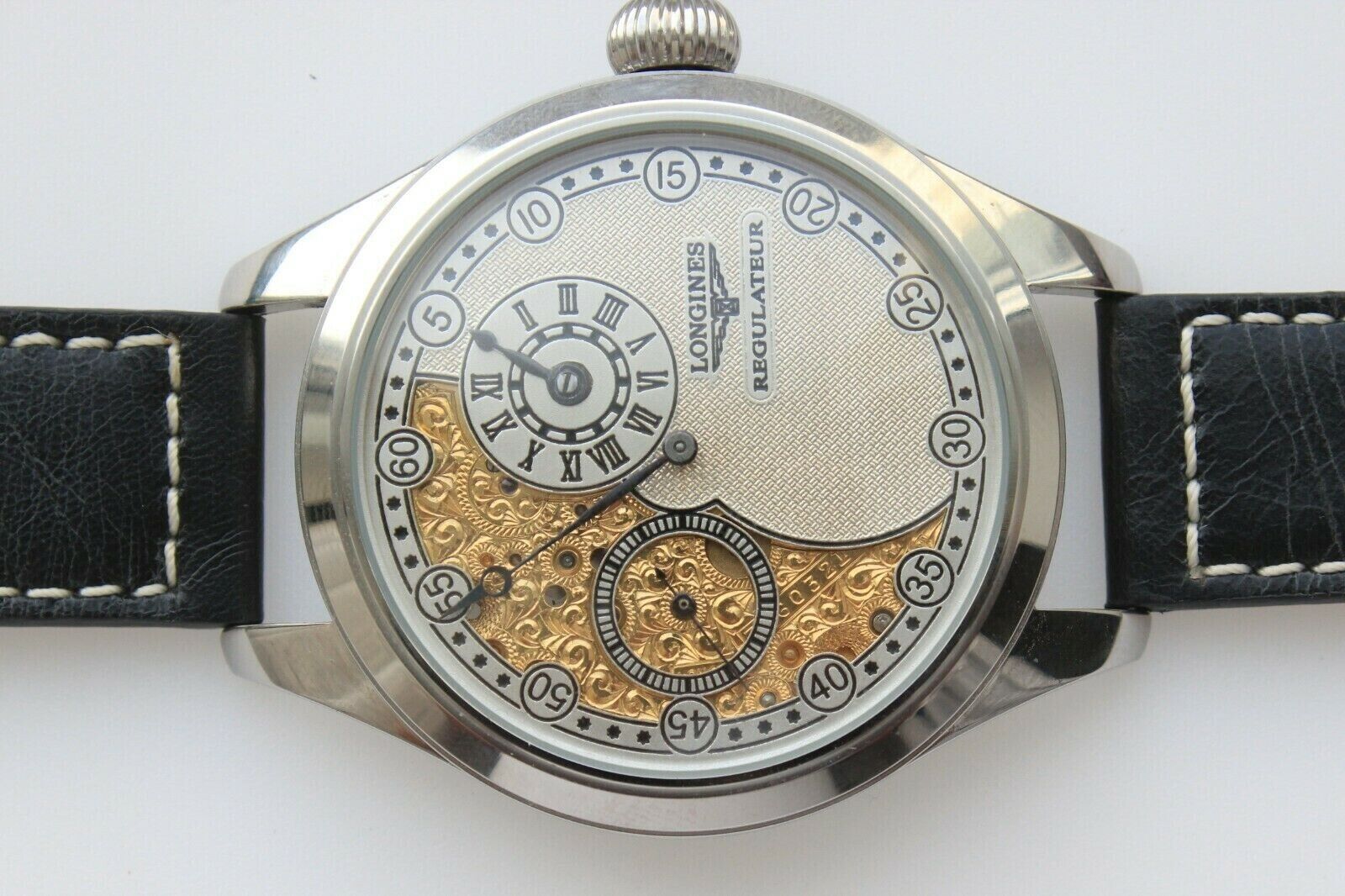 longines 1915 skeleton movement regulator regulateur watch vintage