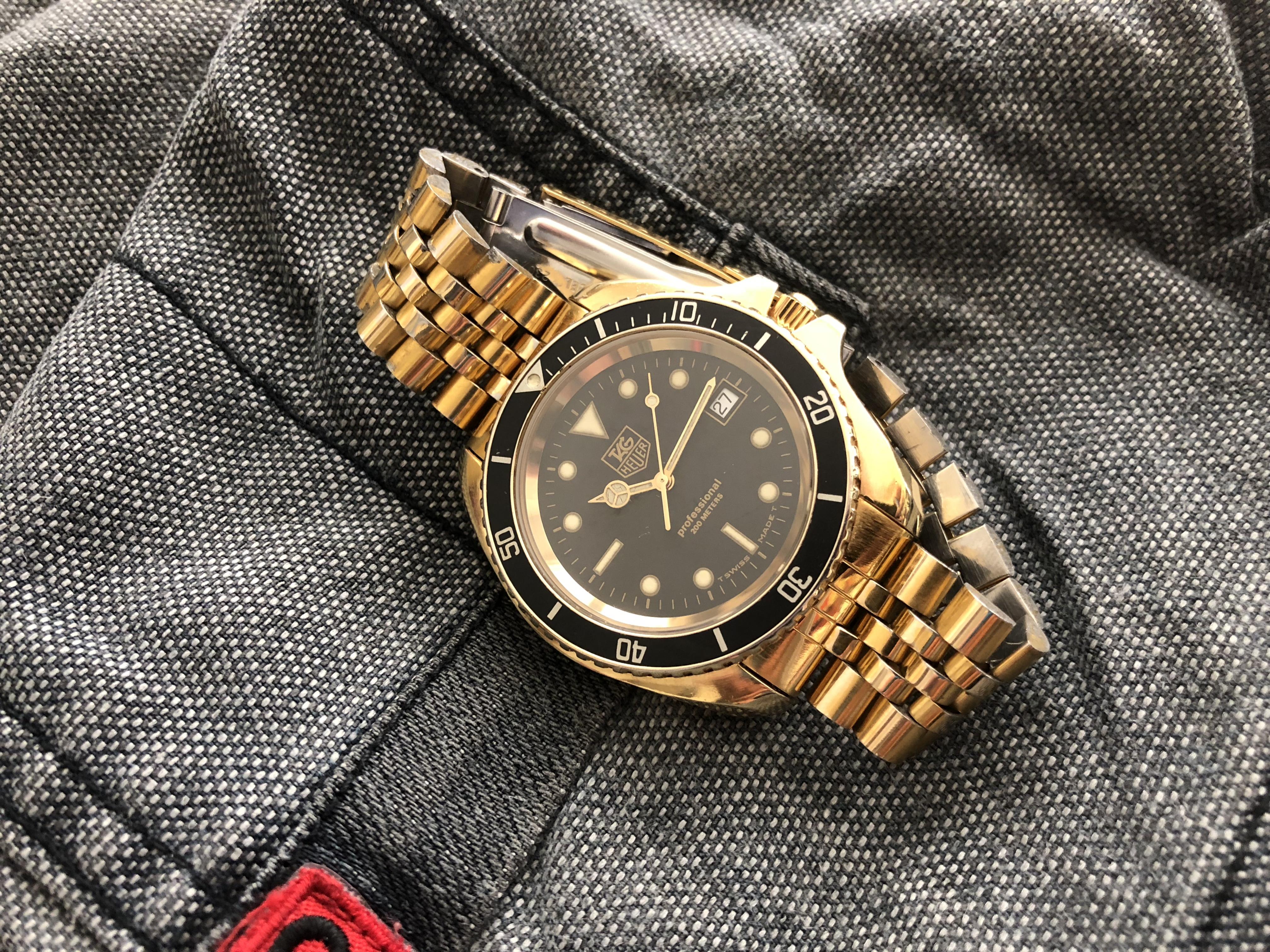 FS Tag Heuer 980.022 42mm Gold Professional Vintage Diver Submariner WatchCharts Marketplace