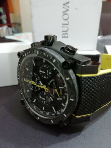bulova precisionist men's 98b312 quartz chronograph black rubber strap watch