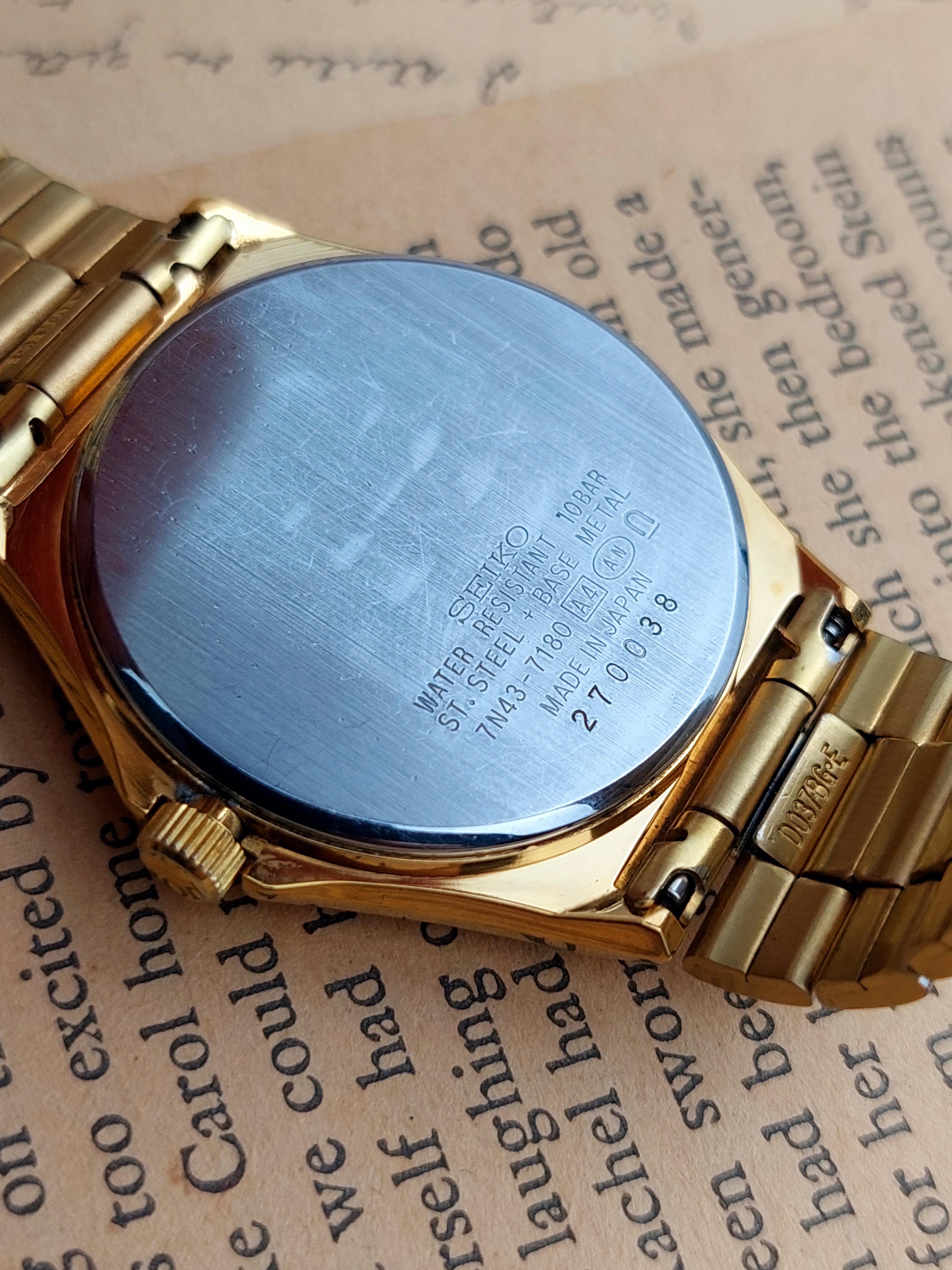 WTS] Seiko Spirit Golden Frosted Dial Ref No. 7N43-7180 + Leather