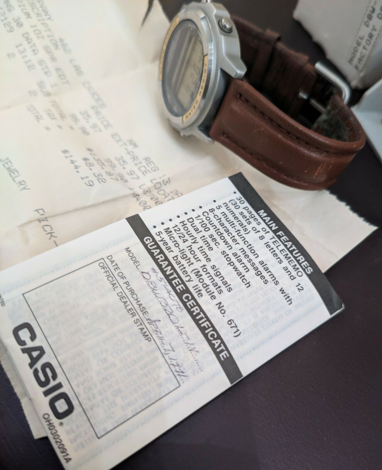 CASIO DBW-320 TELEMEMO DATA BANK QW.838 JAPAN, OVP / BOXED 1991