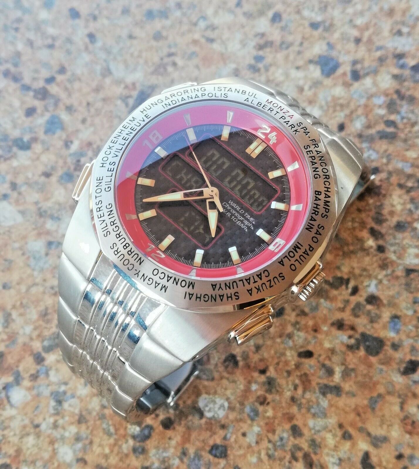 Citizen Miyota Marlboro F1 Racing Analogue Digital World Time