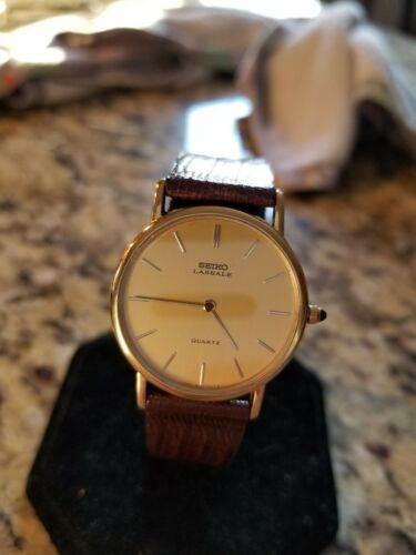 Seiko lassale best sale 14k gold watch