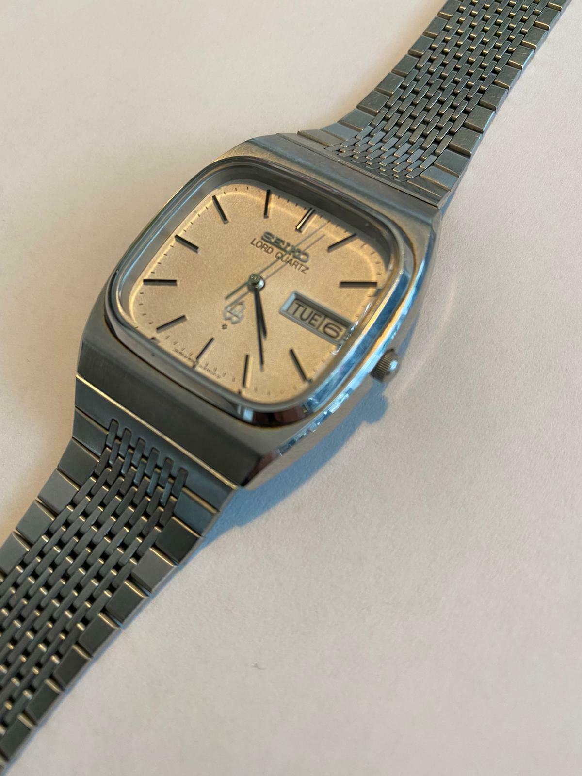 Seiko LORD QUARTZ 8243-5000 Day Date Vintage Men's Stahl Herren