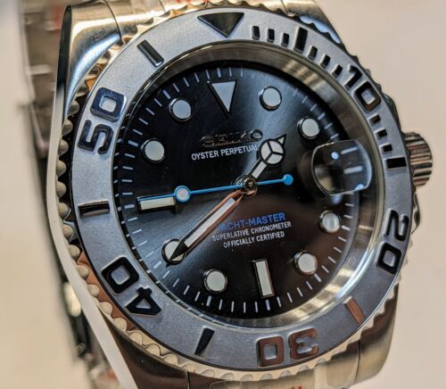 Seiko NH35 Mod YACHT-MASTER Style Homage Automatic Watch Silver Oyster  Bracelet | WatchCharts Marketplace