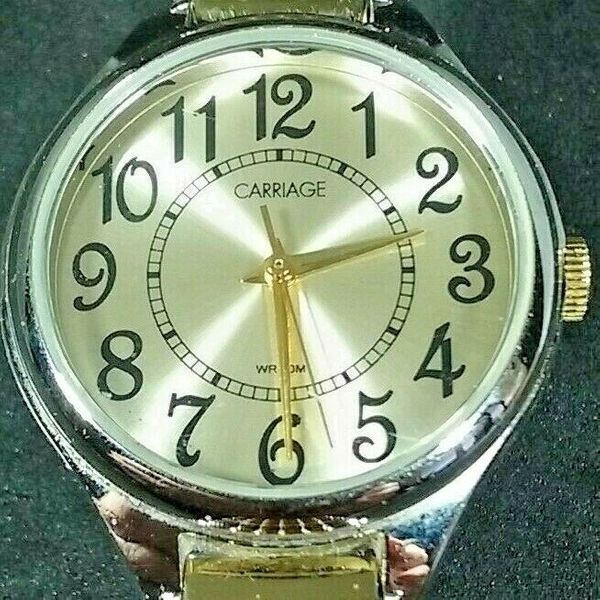Carriage by Timex Women's Two Tone Expansion Band Watch Large Numbers