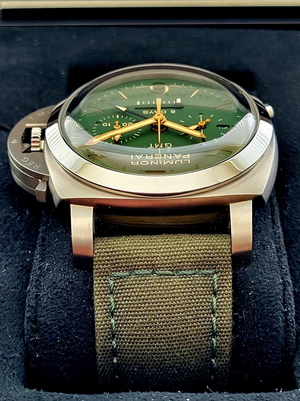 Panerai Luminor 1950 GMT Green Chrono Monopulsante 8 Days 44mm